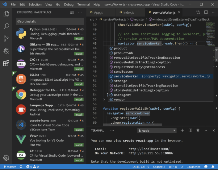 VSCode 에디터 화면