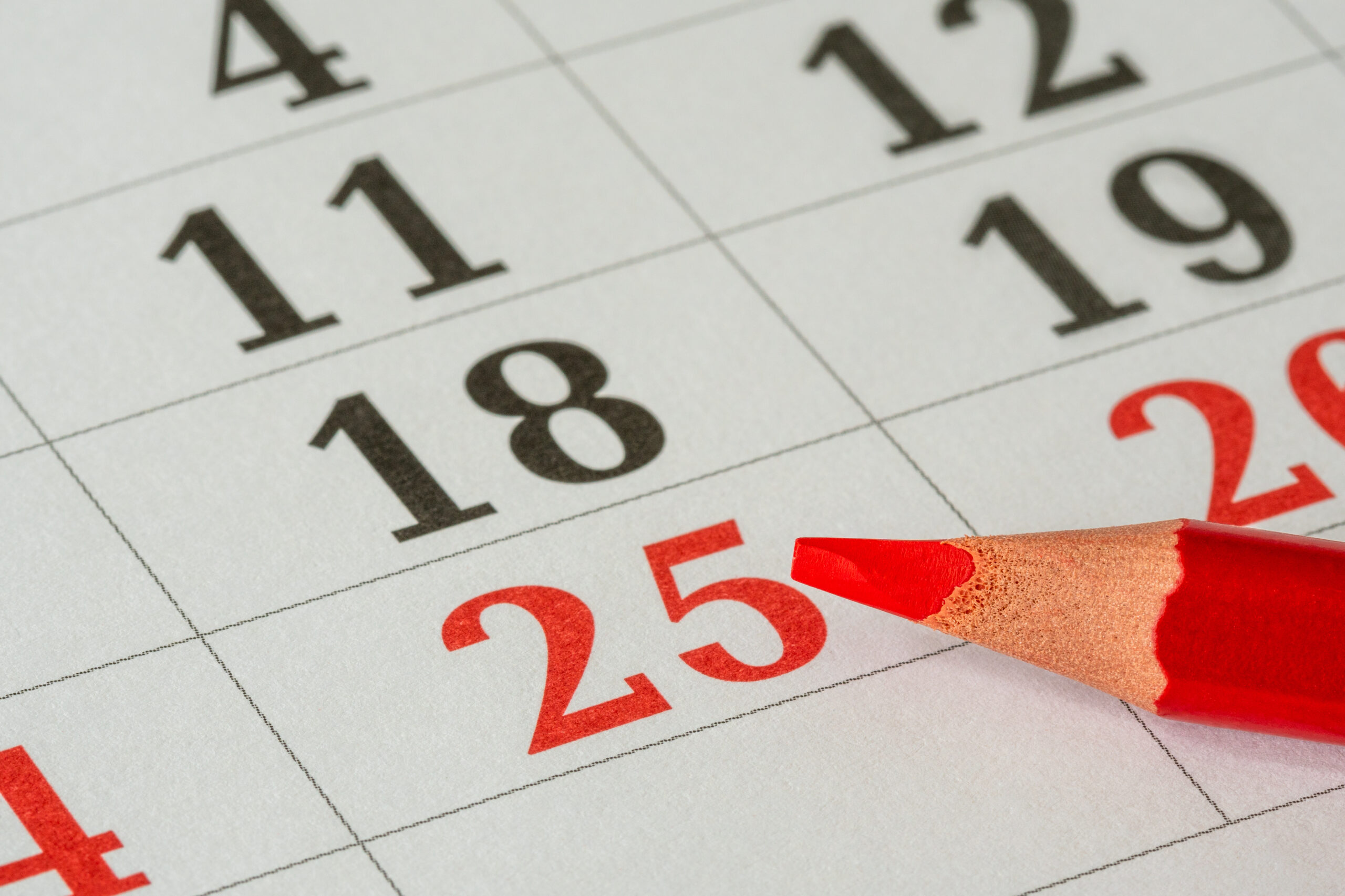 Highlighting christmas date on calendar 가비아 라이브러리